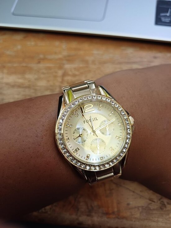 Fossil Women\'s Gold Analog Quartz Riley Stainless Steel Multifunction Watch main image 5